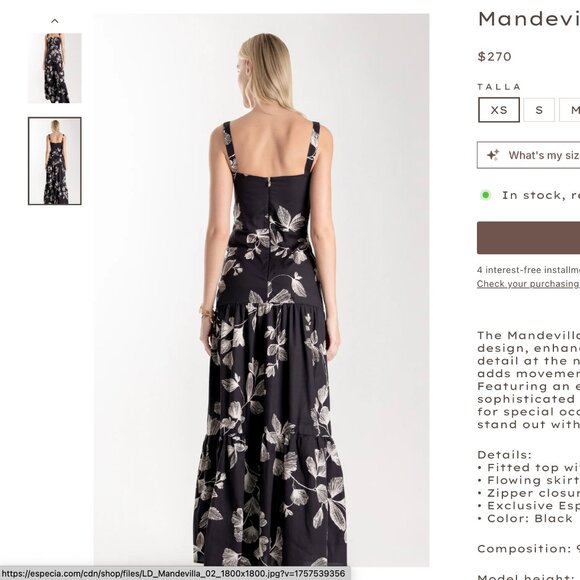 NWT Especia Mandevilla Maxi Dress. Size Small - Picture 12 of 12